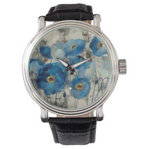 Aquamarine Floral Horloge