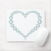 Aquamarine Gem Heart Muismat (Met muis)