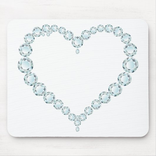 Aquamarine Gem Heart Muismat (Voorkant)