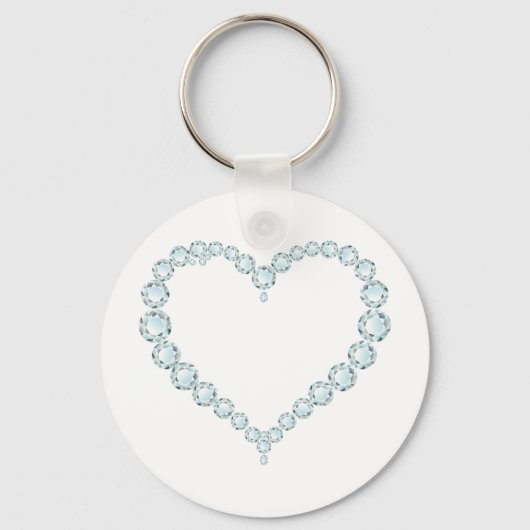 Aquamarine Gem Heart Sleutelhanger (Voorkant)