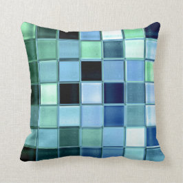 AquaMarine-glazen mozaïek, aangepast decor Kussen