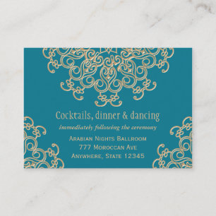 Aquamarine Gold Indian Reception Enclosure Card Informatiekaartje