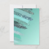 Aquamarine Green Blue Glitter Painted Bruskes Bedankkaart (Achterkant)