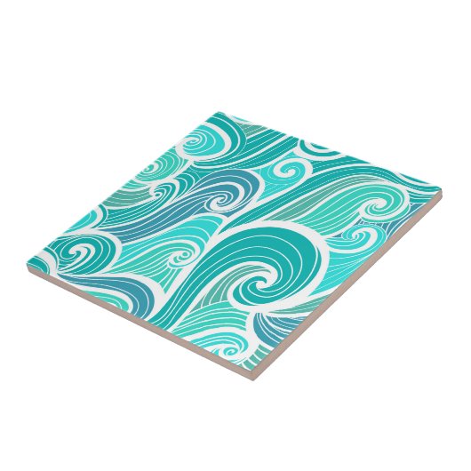 aquamarine, groen, turquoise, blauw, wit, munt, go tegeltje (Zijkant)