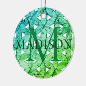 Aquamarine-groene mozaïek | Levensbloem Keramisch Ornament (Links)