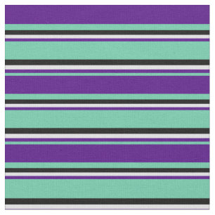 Aquamarine, Indigo, Lavender en Zwart gekleurd Stof