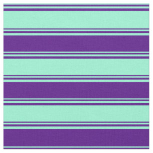 Aquamarine & Indigo Lined/Striped Pattern Stof
