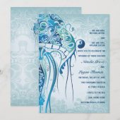 Aquamarine Jellyfish Invitation Kaart (Voorkant / Achterkant)