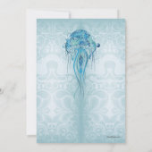 Aquamarine Jellyfish Invitation Kaart (Achterkant)