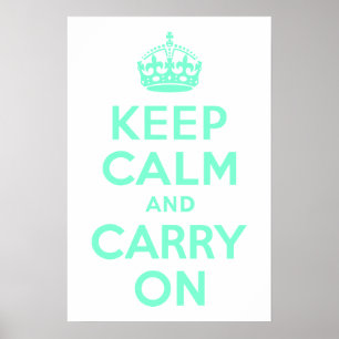 Aquamarine Kalm bewaren en doorgaan Poster