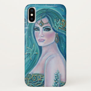Aquamarine mermaid art. Renee Lavoie iPhone X Hoesje