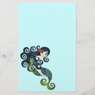 Aquamarine Mermaid Stationery Briefpapier