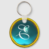 AQUAMARINE MONOGRAM, blauw geel Sleutelhanger (Achterkant)