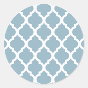 Aquamarine Moroccan Tile Trellis Ronde Sticker