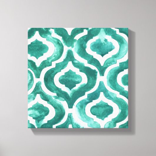 Aquamarine Motif IV Canvas Afdruk (Voorkant)
