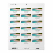 Aquamarine Ocean Tropical Beach Scenic Address Etiket (Full Sheet)