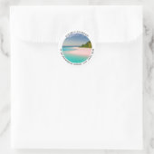 Aquamarine Ocean Tropical Beach Scenic Address Ronde Sticker (Tas)