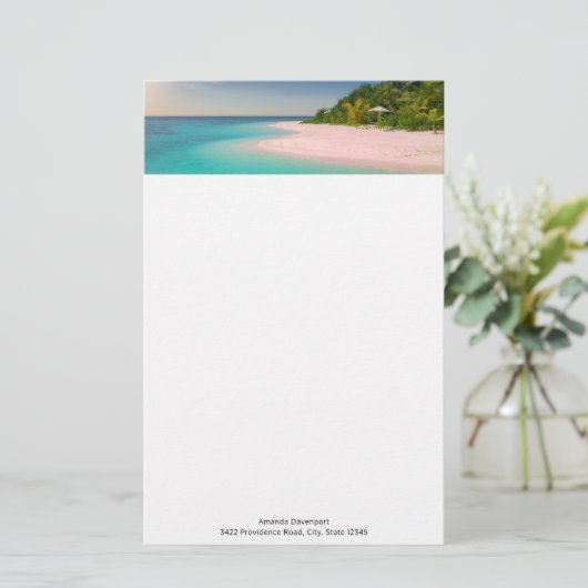 Aquamarine Ocean Tropical Beach Scenic Briefpapier (Staand voorkant)