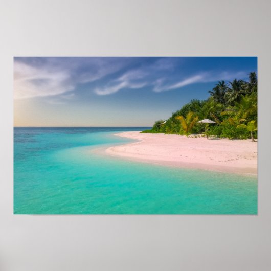 Aquamarine Ocean Tropical Beach Scenic Poster (Voorkant)
