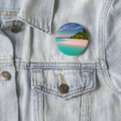 Aquamarine Ocean Tropical Beach Scenic Ronde Button 5,7 Cm (In situ)