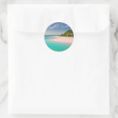 Aquamarine Ocean Tropical Beach Scenic Ronde Sticker (Tas)