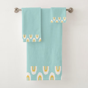Aquamarine Pattern Edge Bath-handdoekset Bad Handdoek