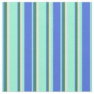 Aquamarine, Royal Blue, Forest Green en Lavender Stof