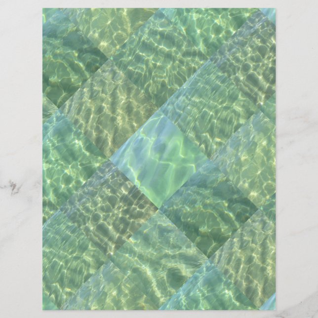 Aquamarine Seafoam Water Patchwork Scrapbook Paper (Voorkant)