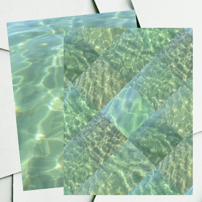 Aquamarine Seafoam Water Patchwork Scrapbook Paper (Creator heeft geüpload)