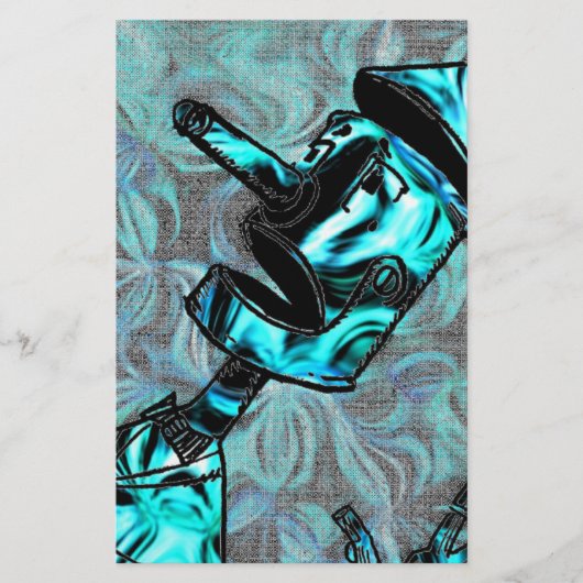 Aquamarine Tin Man Stationery Briefpapier (Voorkant)