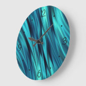 Aquamarine zijdegolven grote klok (Hoek)