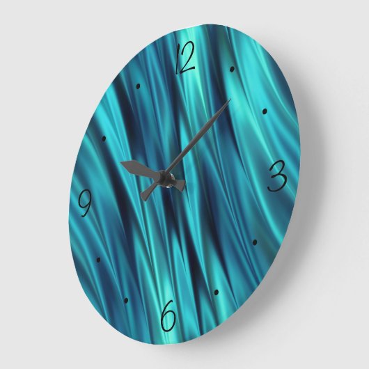 Aquamarine zijdegolven grote klok (Hoek)