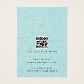 Aquara bleu lin look logo QR carte d'affichage d'o (Dos)
