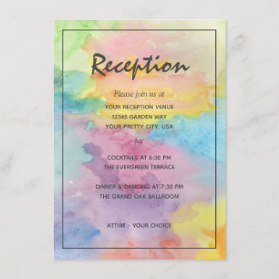 Aquarel Abstract Whimsical Kleurrijk Ontvangstgebi Informatiekaartje