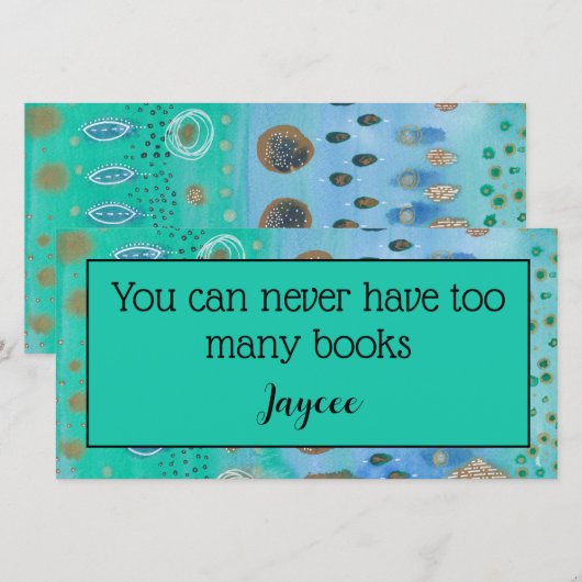 Aquarel abstracte kunst, gepersonaliseerd bladwijz bedankkaart (Voorkant / Achterkant)