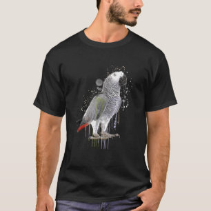 Aquarel Afrikaanse Grijze Papegaai Vogel Natuur Vl T-shirt