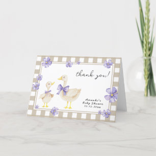 Aquarel baby domme gans baby shower bedankt