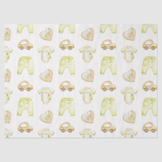 Aquarel baby jongen boho tissuepapier (Voorkant)