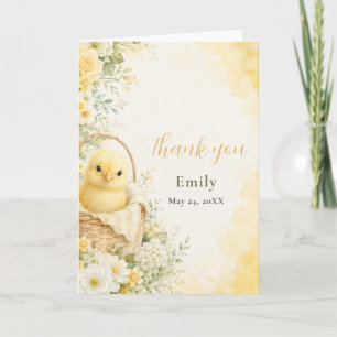 Aquarel Baby Kuiken Baby Shower Bedankkaart