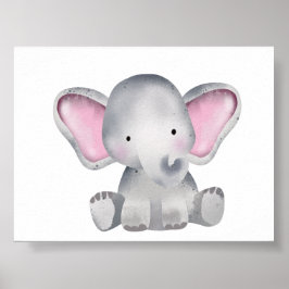 Aquarel baby olifant zittend poster