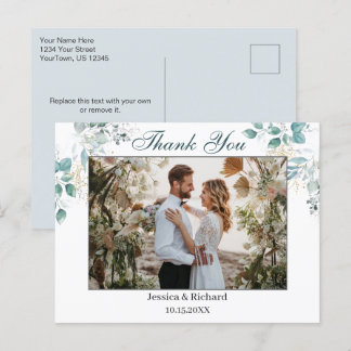 Aquarel bedank postkaart met foto