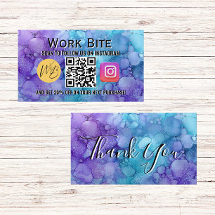 Aquarel Bedankje Zakelijk Instagram QR Code Kortingskaartje