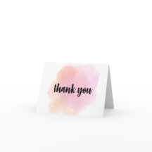 Aquarel bedankkaart – Roze & Perzik