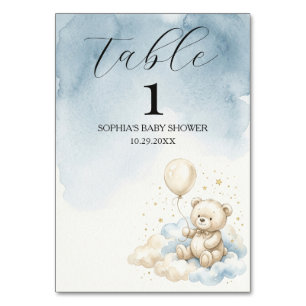 Aquarel Beer Baby Shower Tafelnummer Bordje