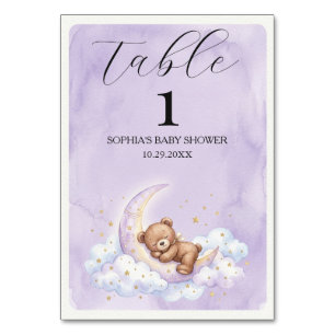 Aquarel Beer Baby Shower Tafelnummer Bordje