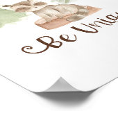 Aquarel Beer Bosvriendjes Uniek Kinderkamerontwerp Poster (Hoek)