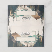 Aquarel Bergen Dennenbos Bruiloft (Buitenkant ongevouwen)