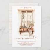 Aquarel Bewegende Vensterbank Potplanten Gezellig Aankondiging (Voorkant / Achterkant)