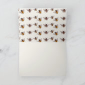 Aquarel Bij Ze Vond Haar Honing Bruiloftsfeest Bedankkaart (Binnen)