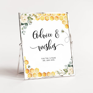 Aquarel bijen advies en wensen voor Jonggehuwden Poster